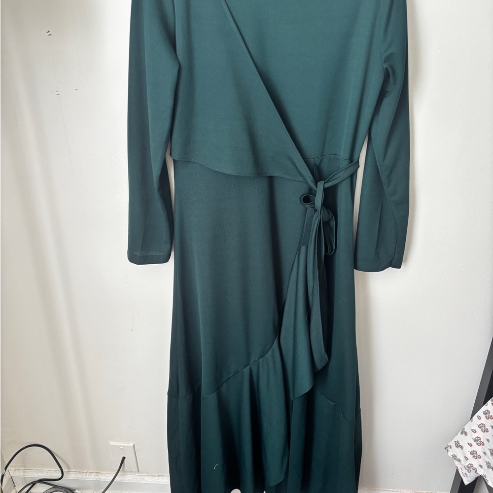 Elegant Green Wrap Dress